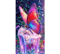 Large Diamond Painting Kits for Adults,Fantasy Butterfly 5D Diamond Art Kits,DIY Round/Square Full Drill Gem Art Cross Stitch Diamond Paintings for Kids,for Home Wall Decor Gifts 40x80cm/16x32in