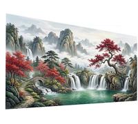 Large Diamond Painting Kits for Adults Landscape, 5D Full Drill Mountain Diamond Art Kits Adults, DIY Crystal Rhinestone Cross Stitch Craft for Stress Relief Hobby & Home Wall Decor 40x80cm C6-325