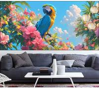 Large Diamond Painting Parrot 24x21288in,Flower Diamond Art Kits Adults,DIY Crystal Art Paint by Numbers Beginner Embroidery Gem Painting Mosaic Craft Canvas kit for Adults,Decor Gift Women LT-886