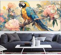 Large Diamond Painting Parrot 32x875in,Flower Diamond Art Kits Adults,DIY Crystal Art Paint by Numbers Beginner Embroidery Gem Painting Mosaic Craft Canvas kit for Adults,Home Decor Gift Women LT-788