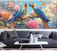 Large Diamond Painting Parrot 36x30726in,Flower Diamond Art Kits Adults,DIY Crystal Art Paint by Numbers Beginner Embroidery Gem Painting Mosaic Craft Canvas kit for Adults,Decor Gift Women LT-590
