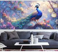 Large Diamond Painting Peacock 40x365in,Flower Diamond Art kits Adults,DIY Crystal Art Paint by Numbers Beginner Embroidery Gem Painting Mosaic Craft Canvas kit for Adults,Home Decor Gift Women LT-246