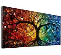 Large Diamond Painting Tree of Life, 5D DIY Abstract Diamond Art Kits Adults, HD Canvas Full Drill Mosaic, Sparkly Rhinestone Embroidery, Crystal Art, Gem Arts and Crafts Home Decor 50x100cm C6-570