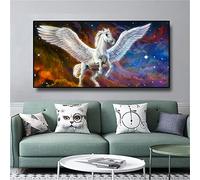 Large Diamond Painting White Pegasus,5D Diamond Art,Full Diamond Painting Kit,Diamond Paint by Numbers for Adults,Dimond Picture Art Crafts for Home Wall Decor (60x120cm/24x48inch) N2