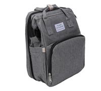 Large Diaper Bag with Convenient Side Pockets and Smooth Zippers for Parents on the Go Canvas and Aluminum Foil Material (Light Grey)