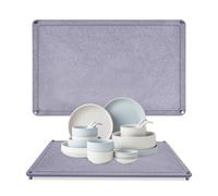 Large Diatomaceous Earth Stone Dish Drying Mats for Kitchen Counter,24"×16",Quick Drying,with 4 Non-Slip Stainless Steel Feet, Suitable for Various Countertops, Bowl Racks, Dark Grey