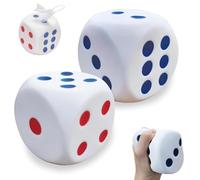 Large Dice, Fidget Toy, 2Pcs Giant Dice Stress Toys, Large 3.15 Inch Foam Fidget Cube, Stress Relief Toy for Family Games, School Games, Math Teaching, Party Supplies