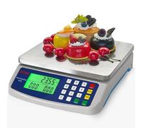 Large Digital Kitchen Scale 40kg/88lb Stainless Steel Price Computing Scale Counting Scale Deli Scale with LCD Display for Baking Bread Cooking Meat Prep Parts and Coins Adapter Included