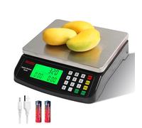 Large Digital Kitchen Scale Black 30kg/66lb Commercial Food Scale Stainless Steel with LCD Display Price Computing Scale for Restaurant Baking Bread Meat Prep Counting Scale for Parts and Coins