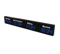 Large Digital LED World Clock with Multiple Time Zones Display, Ideal for Hotels, Airports, and Multinational Enterprises