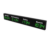 Large Digital LED World Clock with Multiple Time Zones Display, Ideal for Hotels, Airports, and Multinational Enterprises