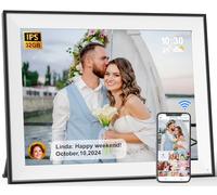 Large-Digital-Photo-Frame 17" Digital Picture Album - Smart Photo Frame Touch Screen 32GB, Motion Sensor, Send Pictures or Videos via App Email to The WiFi Frame, Free Cloud Storage, Wall Mountable