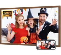 Large Digital Picture Frame 32-Inch-WiFi-Photo-Frame - FHD IPS Digital Frame, Remote Control, Auto-Rotate, Load Photo Video from Phone via APP Email, Free Cloud Storage, Dark Wood Grain, Gifts for Mom