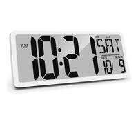 Large Digital Wall Clock 15 Inch Digital Alarm Clock for Bedroom Wall Clocks Battery Operated Digital Clock Large Display with Temperature Desk Clocks for Office Digital Clock for Living Room Decor