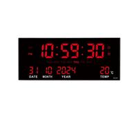 Large Digital Wall Clock LED 14in Alarm Date Temperature Calendar Plug In