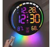 Large Digital Wall Clock with 10.3"Big LED Wall Clock Display,Alarm,Countdown Timer,DST,Temperature, Humidity Auto-Dimming,Remote Control,Night Light for Classroom,Bedroom,Living Room,Office,Gym