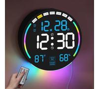 Large Digital Wall Clock with 10.3"Big LED Wall Clock Display,Alarm,Countdown Timer,DST,Temperature, Humidity Auto-Dimming,Remote Control,Night Light for Classroom,Bedroom,Living Room,Office,Gym