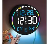 Large Digital Wall Clock with 10.3"Big LED Wall Clock Display,Alarm,Countdown Timer,DST,Temperature, Humidity Auto-Dimming,Remote Control,Night Light for Classroom,Bedroom,Living Room,Office,Gym