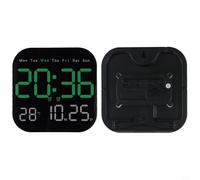 Large Digital Wall Clock with Remote Control, Displays Temperature, Date, Week, Alarm, and Time for Home or Office Use (green)