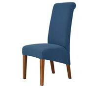 Large Dining Chair Covers High Back Stretch Super Fit Washable Removable Seat Covers Protector Slipcovers for Dining Room (Sapphire,Set of 2)