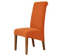 Large Dining Chair Covers High Back Stretch Super Fit Washable Removable Seat Covers Protector Slipcovers for Dining Room (Orange,Set of 2)