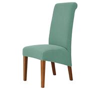 Large Dining Chair Covers High Back Stretch Super Fit Washable Removable Seat Covers Protector Slipcovers for Dining Room (Bean Green,Set of 2)