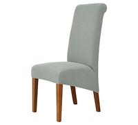 Large Dining Chair Covers High Back Stretch Super Fit Washable Removable Seat Covers Protector Slipcovers for Dining Room (Light gray,Set of 6)