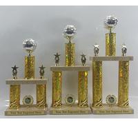 Large Disco Ball Dance Trophy Award 2 Tier Column American Style Award Engraved With Any Text (Large)