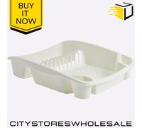 Large Dish Drainer Cream Draining Rack For Kitchen Sink Drying Tray Whitefurze