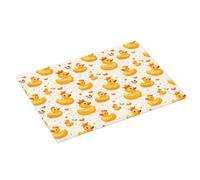 Large Dish Drying Mats for Kitchen Counter - 18x24 In Crown Cute Duck Print Absorbent Microfiber Drying Mat for Kitchen Counter Mat, Anti-Slip Dish Rack Rug with Hanging Loop