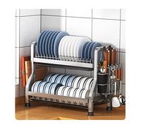 Large Dish Rack with Kitchen sil Holder, Heavy-Duty 60kg Load Capacity, Efficient Draining Shelf for Fast Drying, Perfect for Kitchen nization and Space Saving