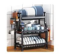 Large Dish Rack with Kitchen sil Holder, Heavy-Duty 60kg Load Capacity, Efficient Draining Shelf for Fast Drying, Perfect for Kitchen nization and Space Saving
