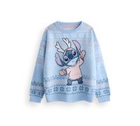 Vanilla Underground Disney Womens Blue Stitch Christmas Jumper (Large)