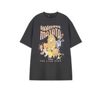 Disney The Lion King Women's Graphic Tee | Hakuna Matata Grey Classic Cartoon Top | Simba Timon Pumbaa Rafiki Zazu T-Shirt | Crew Neck Short Sleeve Pull On Casual Wear | Ladies' Movie Apparel