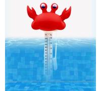 Large Display Crab Floating Pool Thermometer, Shatter Resistant Plastic Temperature Gauge for Swimming Pools, Hot Tubs, Spas, Aquariums, Easy Read F and C Scale