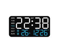 Large Display LED Digital Wall Clock with Calendar Week Live Room Bedroom Office Aged Clock with Temperature Display Calendar