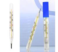 Large Display MercuryFree Glass for Home Use WideAngle Underarm Temperature Gauge for Adults Kids with EasyRead Scales 2ml（12pcs） Babies Medical Thermometer with Fever Alarm (White, 20X15X6CM)