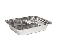 Large Disposable Aluminium Foil Baking/Roasting Pan/Tray (Gastronorm) Half Size Deep, 324 x 263 x 65 - Box of 100 (Foil Lids available, sold separatly)