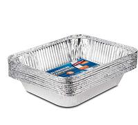 Large Disposable Aluminium Foil Trays Containers for Baking Roasting Broiling Cooking Food Storage & More Gastronorm Half Size Pans 32 x 26 cm Pack of 10