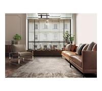 Large Distressed Beige Rug - 340 x 240 cm - Border - Kuza