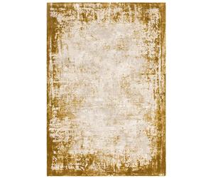 Large Distressed Gold Rug - 290 x 200 cm - Border - Kuza