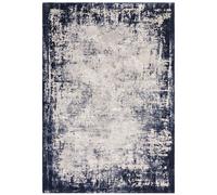 Large Distressed Navy Rug - 340 x 240 cm - Border - Kuza