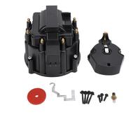 Large Distributor Cap Rotor Kit, Replacement Distributor Cap Tune Up Assembly for K549 SBC 283 305 307 327 350 400 454 396 427, Performance HEI Ignition System with Brass Termi (Black)