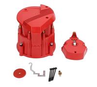 Large Distributor Cap Rotor Kit Replacement for K549 SBC 283 305 307 327 350 400 454 396 427, HEI Ignition Systems, Performance Tune Up Assembly with Brass Terminals, Durable A (Red)