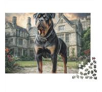 Large Dog 1000 Piece Jigsaw Puzzle Paper for Adults Manor Building Relaxation Focus Gift 52x38cm/1000pcs