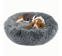 Large Dog Bed Fluffy Donut Cushion In Grey Relaxing Cushion For Dogs,cats And Other Pets Also