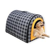 Large Dog Bed House 2-in-1 Calming Pet Cave Waterproof,Luxury Dogs House Bed Removable Soft Cushion,Non-Slip Base Outdoor Dogs Bed for Cat Dog Rabbit (45x32x35cm,A)