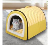 Large Dog Bed House 2-in-1 Pet Cave,Waterproof Luxurious Dog Tent with Removable Soft Cushion,Foldable Washable Crate Mattress Cat Bed for Indoor Cats (B,35x28x25CM)