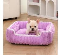 Large Dog Bed, Soft Washable Plush Mattress, Rectangular Cat Beds, Pet Bed for Small Medium and Large Pets (Purple,60x50cm)