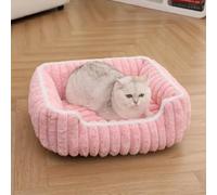 Large Dog Bed, Soft Washable Plush Mattress, Rectangular Cat Beds, Pet Bed for Small Medium and Large Pets (Pink,80x65cm)